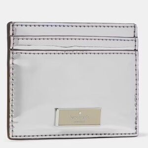 Kate Spade Silver Metallic Mirror Card Holder NWT Retails:$89